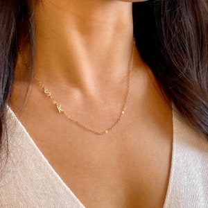 sideways initial necklace, dainty initial necklace, personalized jewelry, initial necklace, dainty jewelry