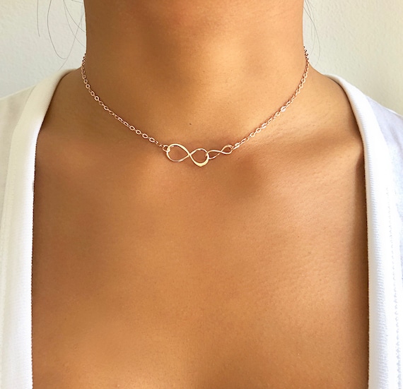 Infinity choker necklace gold Clearance