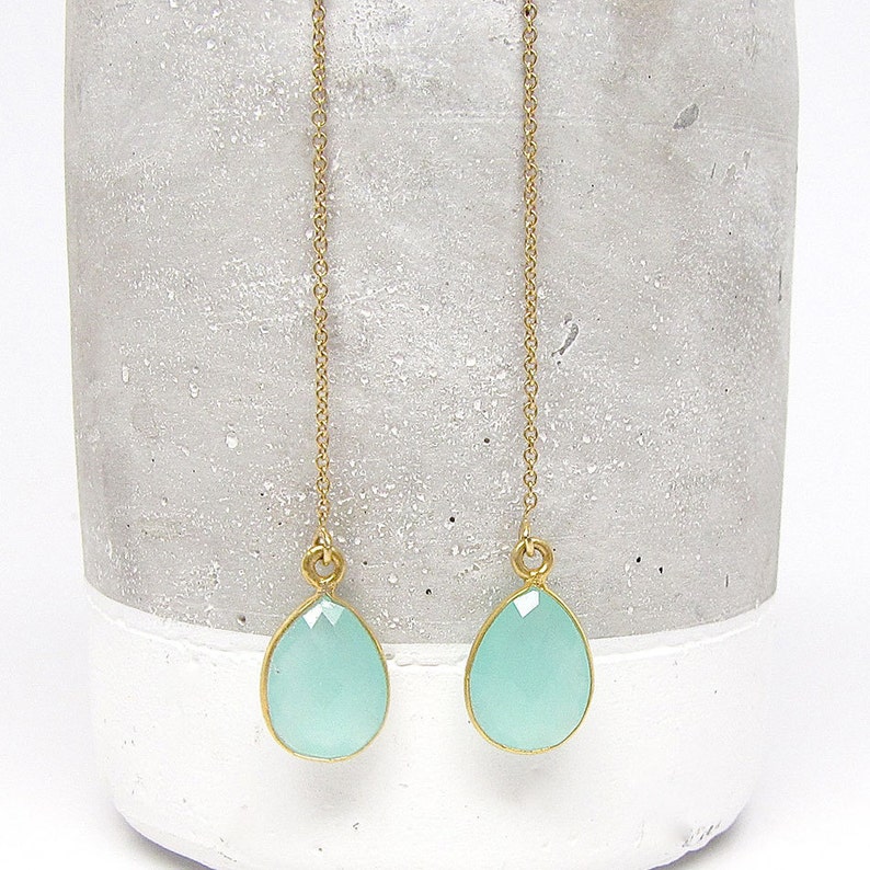 Earring Threader Gold Gemstone Threaders Earring Threads