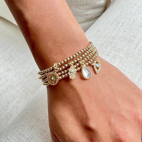 Stack Charm Bracelet Etsy