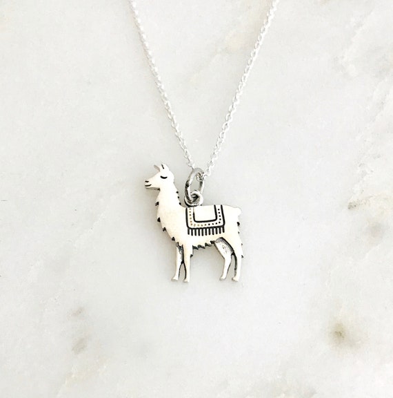 Silver Llama Necklace Llama Charm 