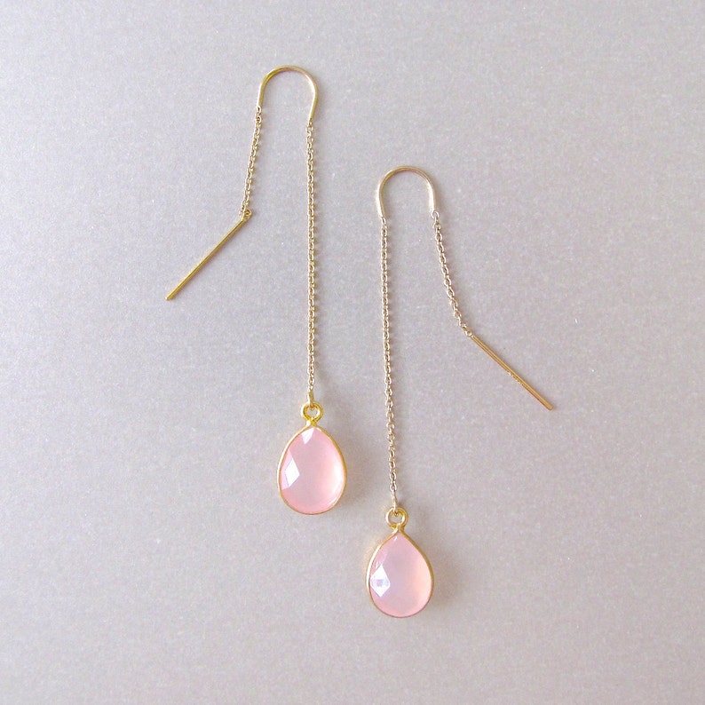 Earring Threader Gold Gemstone Threaders Earring Threads