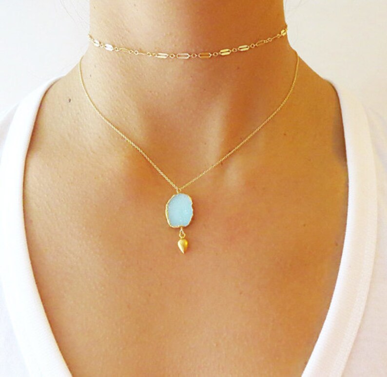 Raw gemstone necklaces Clearance