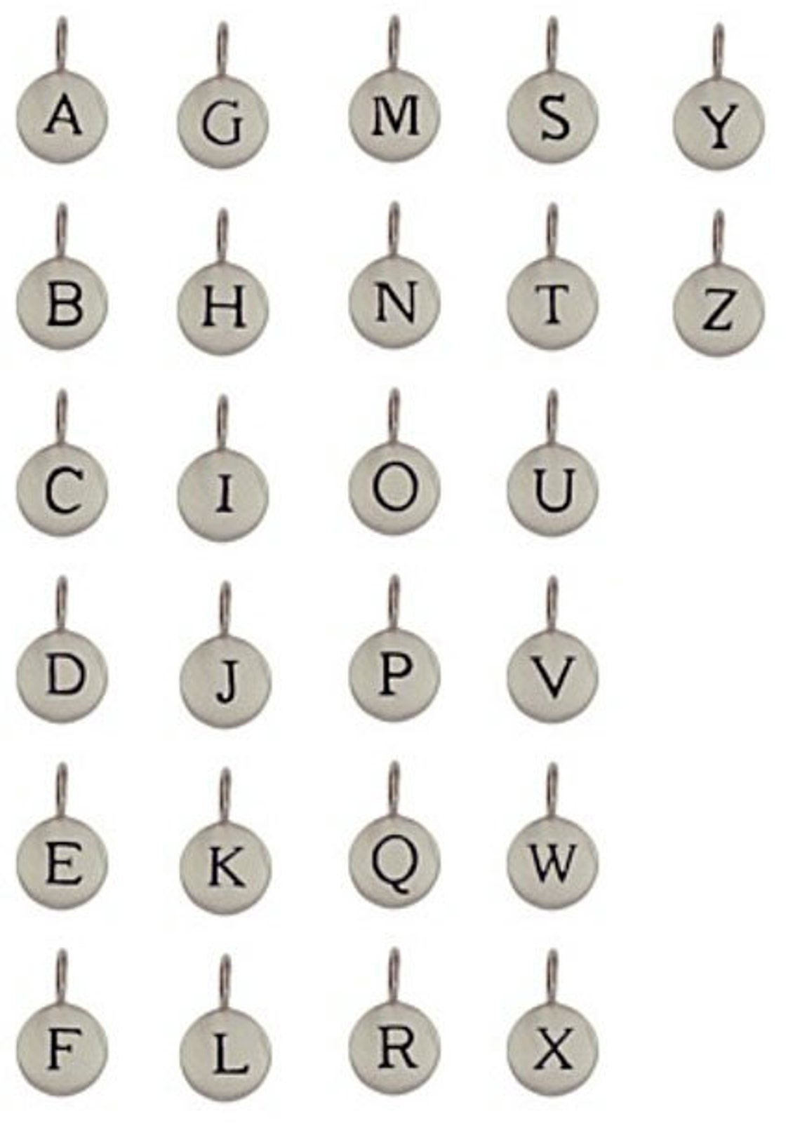 Addon Silver Initial Charm Etsy