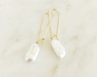 Baroque Pearl Earrings Gold, Pearl Jewelry, Gift For Her