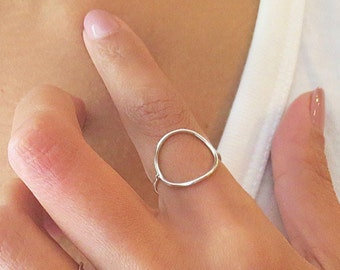 Open Cirle Ring - Silver Ring - Gold Ring - Layering Rings, Circle Ring