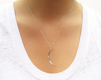 Crescent Moon Necklace, Crescent Moon, Moon Pendant, Silver Moon Necklace, Celestial Jewelry