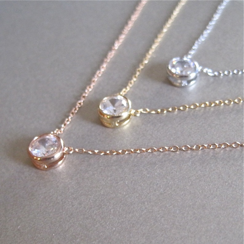 Solitaire Diamond Necklace, Diamond Necklace, Floating Diamond, Diamond Solitaire, Gift For Her image 4