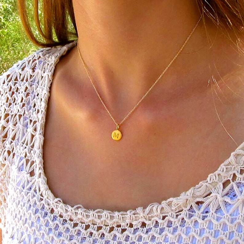 Gold 2 Initial Charm Necklace Initial Necklace Custom | Etsy