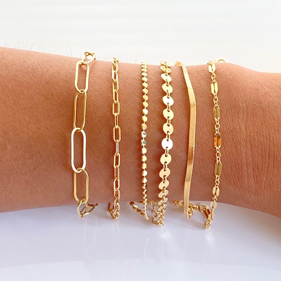 18K Gold Bracelets for Women, Dainty Bracelet Rope Chain, Thin Gold Bracelet  Gifts UK, Thin Gold Bracelet Chains for Her by Twistedpendant - Etsy