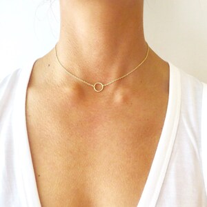 Circle Choker Necklace, Circle Necklace, Choker Necklace, layering necklace, gold choker, dainty choker, layering necklace,