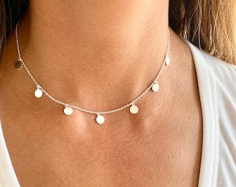 Choker Necklace Silver, Choker Chain, Layering Necklace, Short Silver Necklace, Gift Ideas For Her