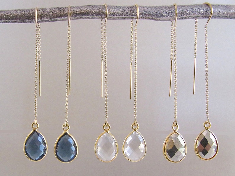 Earring Threader Gold Gemstone Threaders Earring Threads