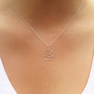 Silver Waves Pendant Necklace - Surfer Necklace - Silver Necklace - Ocean Jewelry - Surfer Jewelry