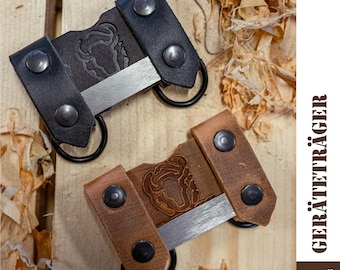 Leder Geräteträger „Basis“ | Gürtelaufnahme für die Zimmerer-Kollektion | Halter für Schlagschrauber, Schlagschnur & Maßband | Handarbeit