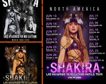 Shakira world tour 3 PNG: T-Shirt Design (Digital Download)
