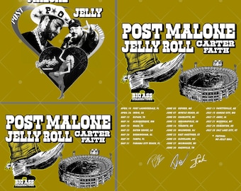 Post Malone Jelly Roll Carter Faith PNG: T-Shirt Design (Digital Download)