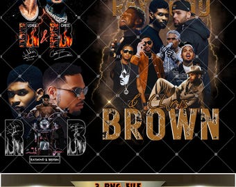 Usher Raymond and Chris Brown PNG: T-Shirt Design (Digital Download)