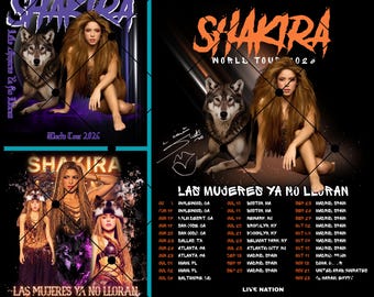 Shakira world tour 3 PNG: T-Shirt Design (Digital Download)