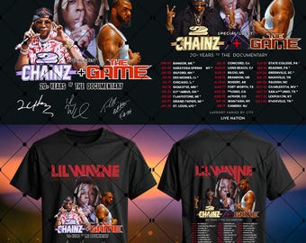 Lil Wayne, 2 Chainz + The Game PNG: T-Shirt Design (Digital Download)