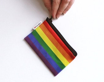 Rainbow Zipper Pouch, Colorful Printed Wallet, Pride Flag, Coin Purse, Rainbow Pride Flag, Mens wallet, Women Wallet, Valentines Day, Lgbt.