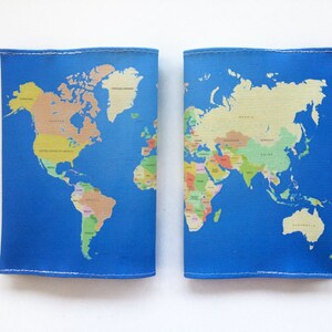 Étui pour passeport carte du monde - Étui à passeport avec impression de la carte du monde