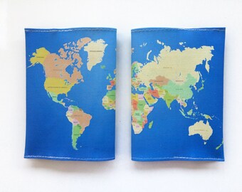 World Map Passport Cover Passport Case With a Print of an | Etsy