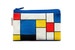 Colorful geometric coin purse with red blue and yellow squares printed - for men women and kids - on sale 