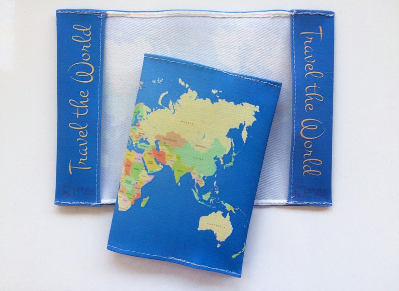 World Map Passport Cover - Passport Case With a Print of the Map of the ...