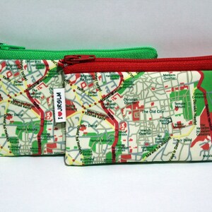 JERUSALEM map Wallet cotton zipper pouch souvenir from Israel gift from Israel coin purse or business card holder image 2