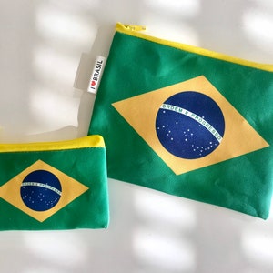 Brasil Flag Wallet, Brazil Flag Zipper Pouch, Travel Pouch, Gift for Travelers, Souvenir from Brasil, Flag of Brazil.