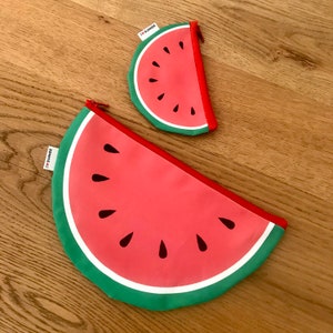 Watermelon summer time zipper pouch set Big Clutch zipper pouch and a Small coin purse zipper pouch Set of 2 cute Watermelons image 9