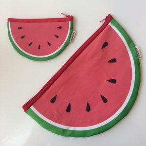 Watermelon summer time zipper pouch set Big Clutch zipper pouch and a Small coin purse zipper pouch Set of 2 cute Watermelons image 5