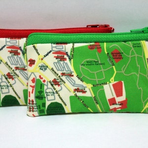 JERUSALEM map Wallet cotton zipper pouch souvenir from Israel gift from Israel coin purse or business card holder image 3