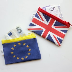 Flag Coin Purse, Zipper Travel Purse, Travel Wallet With Zipper, Wallet For Coins And Bills, US Dollars, GB Pounds, European Euros and more. image 2