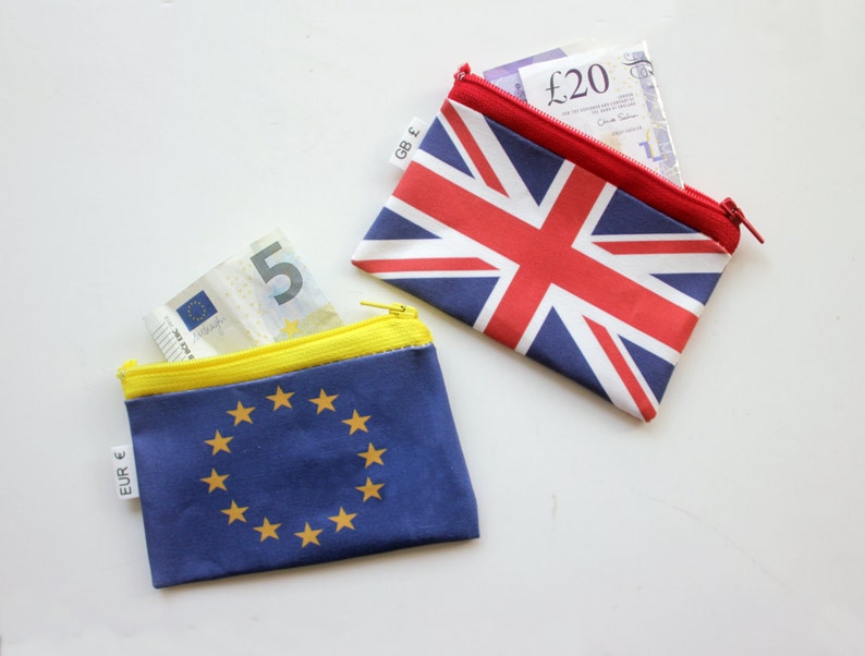 Geldbörse mit Flagge, Reißverschluss-Reise-Geldbörse, Reise-Brieftasche mit Reißverschluss, Brieftasche für Münzen und Scheine, US Dollar, britische Pfund, europäische Euro und mehr. Bild 2