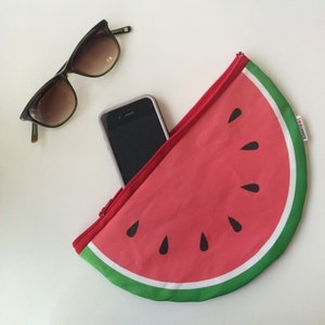 Watermelon summer time zipper pouch set Big Clutch zipper pouch and a Small coin purse zipper pouch Set of 2 cute Watermelons image 8