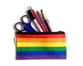 REGENBOGEN Farben Federmäppchen - mit schwarzem Reißverschluss - buntes Geschenk für Sie für Sie für Teenager für Schule, für Schule, für Schwule LGBT