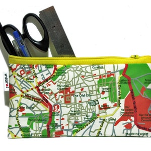 JERUSALEM map pencil case zipper pouch clutch a souvenir from Israel the holy land for men for woman gift idea image 4