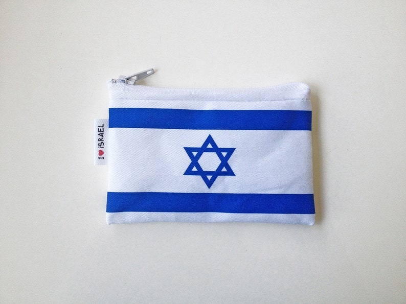 ISRAEL flag coin purse wallet with white zipper I love Israel Wallet for travellers souvenir from Israel the holy land support Israel image 2