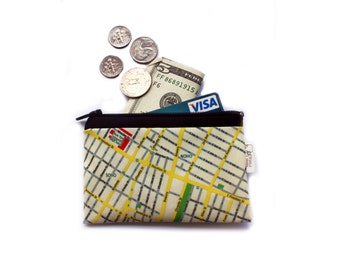 New York map zipper pouch wallet, special gift, wallet, Women wallets, Mens wallet, on SALE