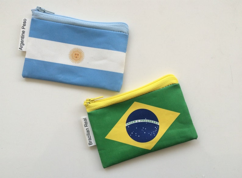 Flag Coin Purse, Zipper Travel Purse, Travel Wallet With Zipper, Wallet For Coins And Bills, US Dollars, GB Pounds, European Euros and more. image 5