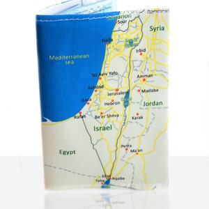 Israel Map Passport Cover, Passport Holder, Passport Case ,Gift For Travelers, Made in Israel, Holy land, Israel Love. image 4