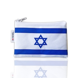 ISRAEL flag coin purse wallet with white zipper I love Israel Wallet for travellers souvenir from Israel the holy land support Israel image 3