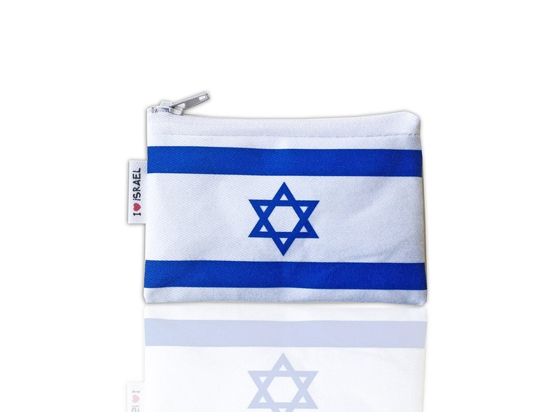 ISRAEL flag coin purse wallet with white zipper I love Israel Wallet for travellers souvenir from Israel the holy land support Israel image 3