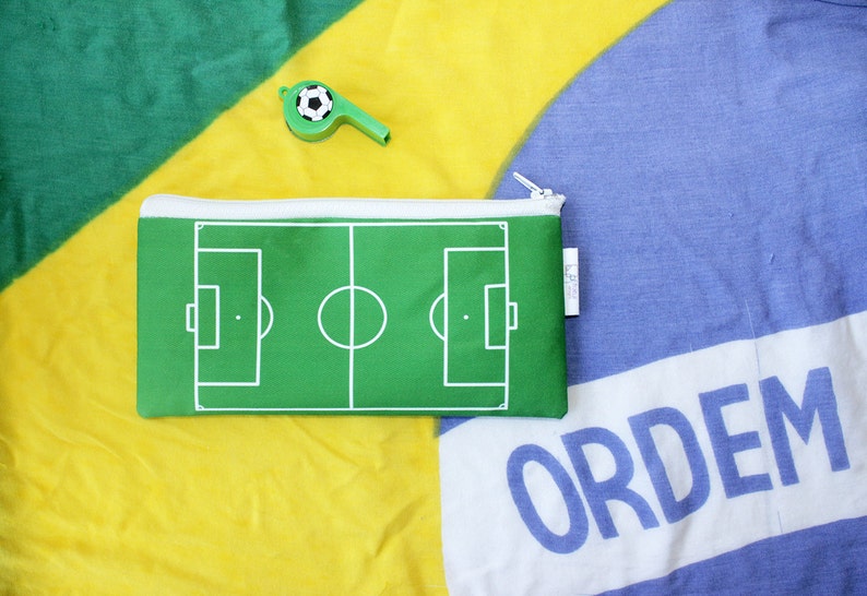 Sport Lover Gift Football Field Pencil Case Soccer Field Zipper Pouch Back to School Gift for Kids Student Gift Idea Kid/'s Pencil Case
