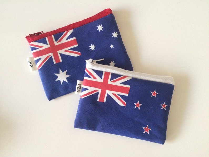 Flag Coin Purse, Zipper Travel Purse, Travel Wallet With Zipper, Wallet For Coins And Bills, US Dollars, GB Pounds, European Euros and more. image 6