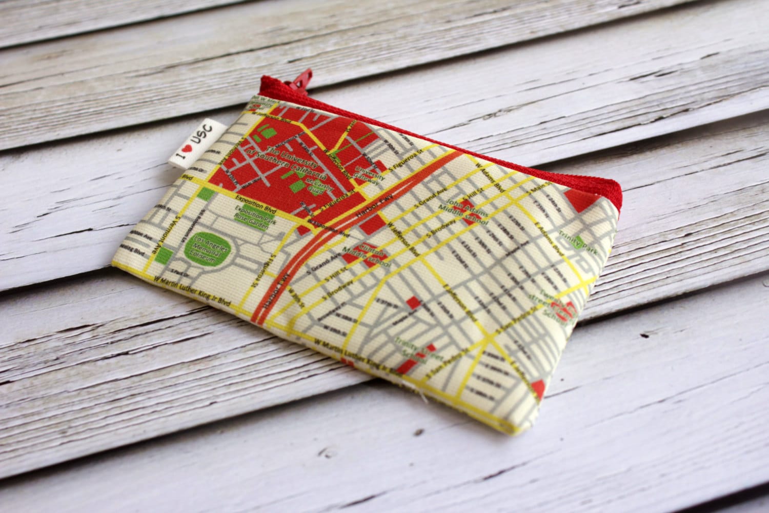 Coin purse wallet with the map of the University of southern | Etsy