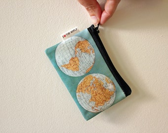 World Map Zipper Pouch, Coin Purse With Ancient World Map, Special Gift, wallet, Women Wallets, Mens Wallet