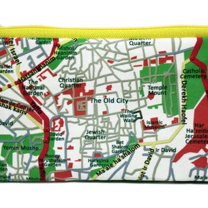 JERUSALEM map pencil case zipper pouch clutch a souvenir from Israel the holy land for men for woman gift idea image 7